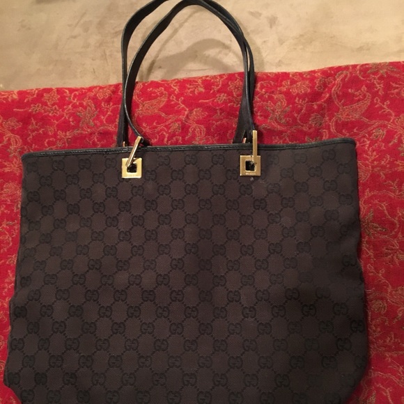 Gucci Vintage GG Canvas Shoulder Tote Bag - Picture 1 of 6